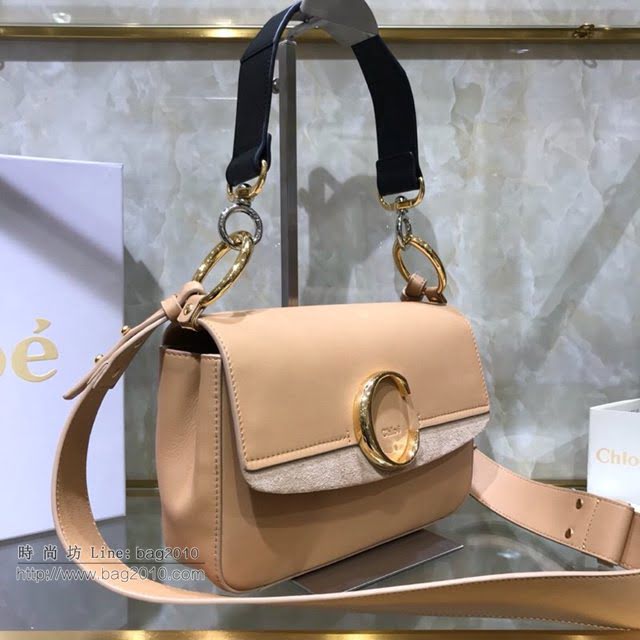 Chloe女包 克洛伊經典C形飾扣寬肩帶包包 Chole手提肩背斜挎包  jjh1372
